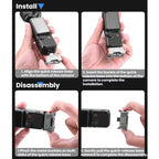 For DJI Osmo Pocket 3 Flymile Dual-Port 1/4" Thread Magnetic Quick-Release Charging Adapter