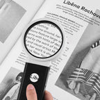 LED Folding Desktop Magnifying Glass For Reading Antique Jewelry Identification, 80mm 6X / 25X, 90mm 5X / 25X, 110mm 3.5X / 25X