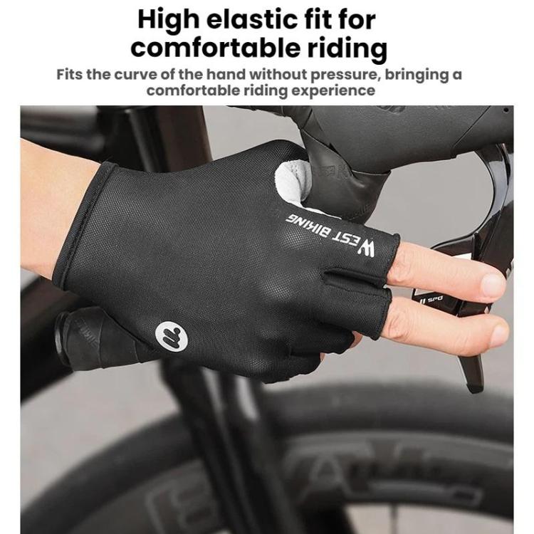 WEST BIKING Breathable Shock-absorbing Non-slip Half-finger Cycling Gloves, M, L, XL, XXL