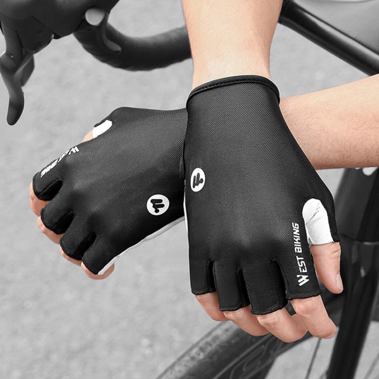 WEST BIKING Breathable Shock-absorbing Non-slip Half-finger Cycling Gloves, M, L, XL, XXL
