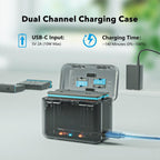 For Insta360 X4 SYMIK Dual-Channel Battery Charger & Storage Case Charging Hub With LED Indicators, For Insta360 X4