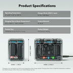For Insta360 X4 SYMIK Dual-Channel Battery Charger & Storage Case Charging Hub With LED Indicators, For Insta360 X4