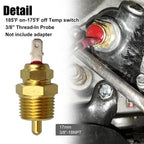 Electric Cooling Fan Wiring Harness Kit 40A Automotive Relay 185 Fahrenheit ON / 175 Fahrenheit OFF