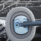 Soft Bristle Curved Rod Telescopic Car Washing Mop Car Dusting Brush Car Cleaning Tools, White