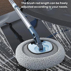 Soft Bristle Curved Rod Telescopic Car Washing Mop Car Dusting Brush Car Cleaning Tools, White