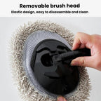 Soft Bristle Curved Rod Telescopic Car Washing Mop Car Dusting Brush Car Cleaning Tools, White