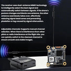 STARTRC VT5 FPV HD Digital Image Transmission Dual-Antenna Sky-End Drone 1080P Camera Video Transmission Receiver Kit, Air System+Ground System