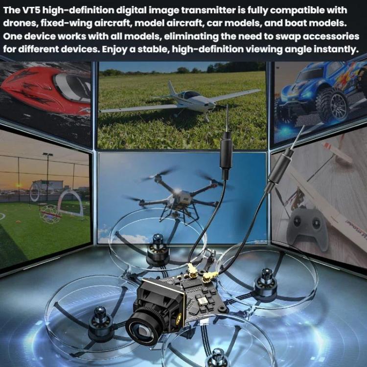 STARTRC VT5 FPV HD Digital Image Transmission Dual-Antenna Sky-End Drone 1080P Camera Video Transmission Receiver Kit, Air System+Ground System