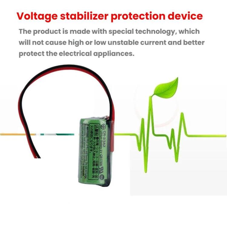 CR-2/3AZ 3V CR17335 1450mAh Lithium Manganese Dioxide Battery PLC Battery, With 2.0-B Plug Wire