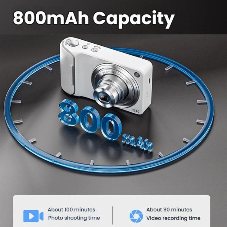 DC309X 6x Optical Zoom Digital Camera With 64MP & 5K Video 2.8-Inch Touch Screen, Front/Rear Dual Lens, EU Plug White, EU Plug Black, US Plug White, US Plug Black, UK Plug White, UK Plug Black