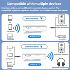 Lavalier Wireless Bluetooth 5.4 Receiver Transmitter 2 In 1 AUX Car Audio Adapter, Y3