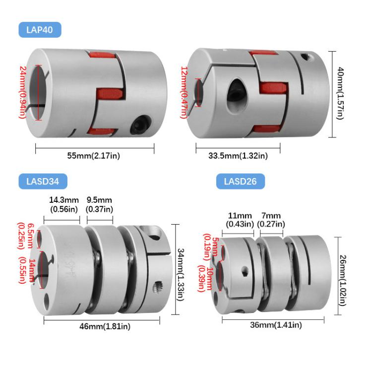 High-torque Motor Coded Aluminum Alloy Double Diaphragm Coupling, LAP40, LASD34, LASD26