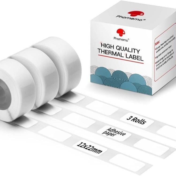 Thermal Self-Adhesive Labels For D30 Printer, Phomemo 6mmx22mm-520pcs White, Phomemo 12mmx22mm-260pcs White, Phomemo 12mmx30mm-210pcs White, Phomemo 12mmx40mm-160pcs White, Phomemo 12mmx50mm-130pcs White, Phomemo 14mmx30mm-230pcs White                 ...