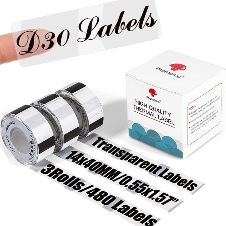 Thermal Self-Adhesive Labels For D30 Printer, Phomemo 6mmx22mm-520pcs White, Phomemo 12mmx22mm-260pcs White, Phomemo 12mmx30mm-210pcs White, Phomemo 12mmx40mm-160pcs White, Phomemo 12mmx50mm-130pcs White, Phomemo 14mmx30mm-230pcs White                 ...