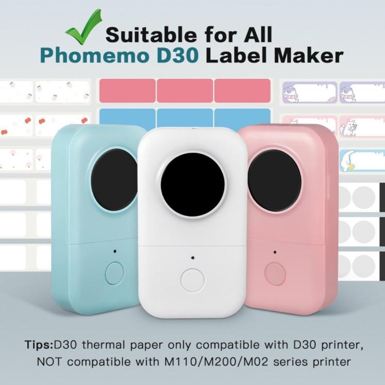 Thermal Self-Adhesive Labels For D30 Printer, Phomemo 6mmx22mm-520pcs White, Phomemo 12mmx22mm-260pcs White, Phomemo 12mmx30mm-210pcs White, Phomemo 12mmx40mm-160pcs White, Phomemo 12mmx50mm-130pcs White, Phomemo 14mmx30mm-230pcs White                 ...