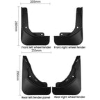 4pcs Front Rear Car Tire Mudguards, For MG HS 2025