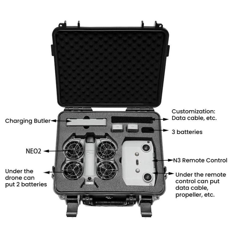 For DJI Neo 2 Drone Explosion-Proof Case Waterproof Storage Box, Without Shoulder Strap, With Shoulder Strap