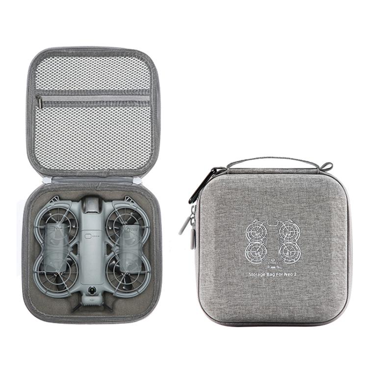 For DJI Neo 2 Drone Mini Hard Case Compact Portable Pouch with Metal Clip, Mini Gray