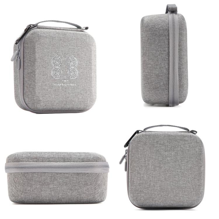 For DJI Neo 2 Drone Mini Hard Case Compact Portable Pouch with Metal Clip, Mini Gray