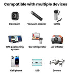 228W Car Cigarette Lighter Retractable Cable 3 In 1 Fast-Charging Car Charger With Independent Switches, C35L