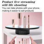 Multi-Purpose Mirror Electric Rotating Disc Battery / USB Powered Photography Live Display Stand, 32cm, 40cm