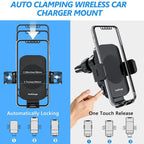 5W-15W Air Vent Car Wireless Charging Mount Smart Sensor Mount For Phone Charging, M15A