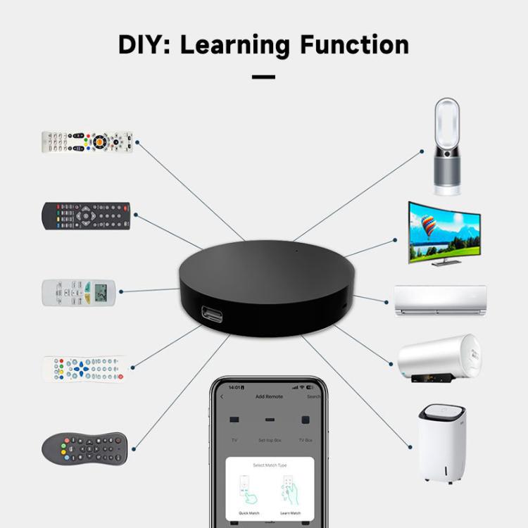 Tuya Wifi Smart Home Universal Remote Control, Support Voice Control/Mobile Phone Remote Operation, IR, IR+RF