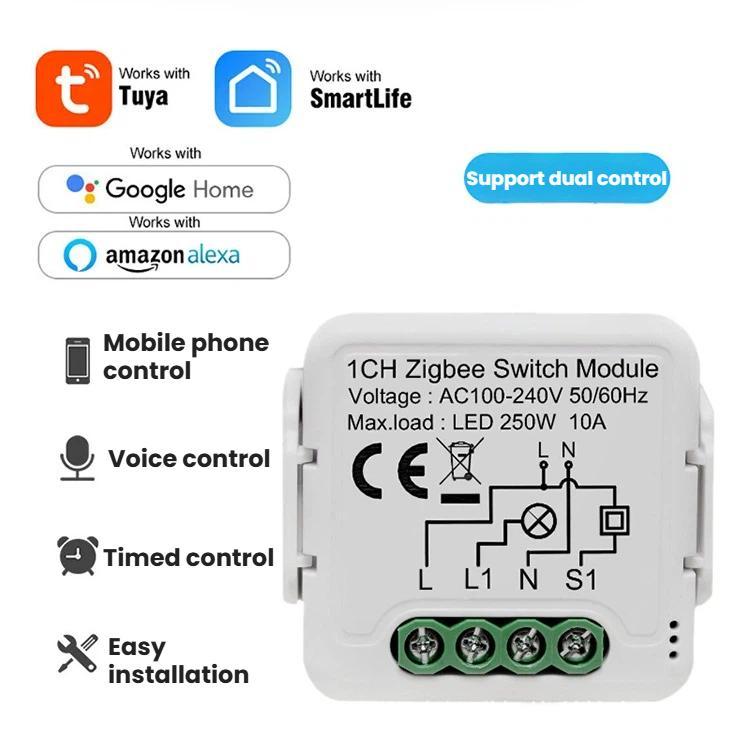 Smart On/Off Switch Voice Remote Control Remodeling Smart Switch Module, ZigBee3.0 Neutral Live Wire 1CH, ZigBee3.0 Neutral Live Wire 2CH, ZigBee3.0 Neutral Live Wire 3CH, ZigBee3.0 Neutral Live Wire 4CH, ZigBee3.0 Single Live Wire 1CH                 ...