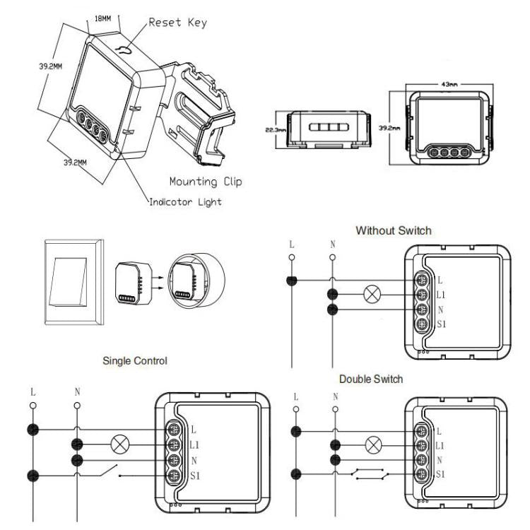 Smart On/Off Switch Voice Remote Control Remodeling Smart Switch Module, ZigBee3.0 Neutral Live Wire 1CH, ZigBee3.0 Neutral Live Wire 2CH, ZigBee3.0 Neutral Live Wire 3CH, ZigBee3.0 Neutral Live Wire 4CH, ZigBee3.0 Single Live Wire 1CH                 ...