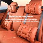 Car Stain-Resistant Leather Headrest Car Neck Pillow Lumbar Cushion Set, Headrest Black, Headrest Brown, Headrest Red, Backrest Black, Backrest Brown, Backrest Red, Headrest+Backrest Black, Headrest+Backrest Brwon, Headrest+Backrest Red