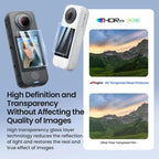 For Insta360 X4 Air aMagisn Tempered Glass Screen Protector HD Anti-Scratch 9H Hardness Lens Film, 1 Set, 2 Sets