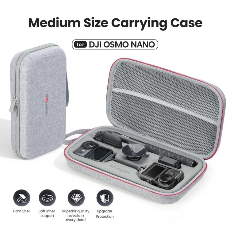 For DJI Osmo Nano aMagisn Medium Hard Shell Carrying Case with Removable Foam Insert, For DJI Osmo Nano