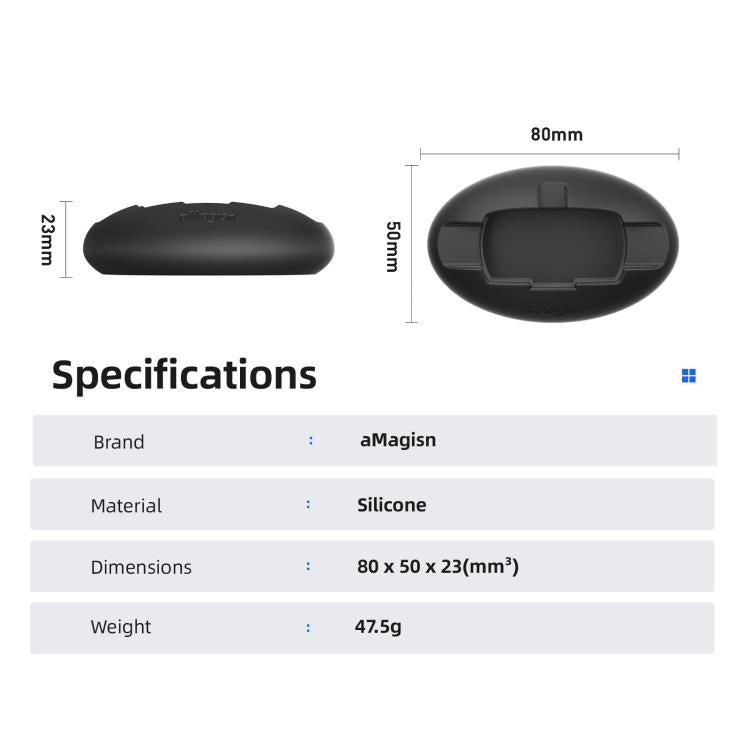 For Insta360 X4 Air/X3 aMagisn Silicone Mount Holder Base Car Dashboard & Desk Stand, Without Double-sided Tape, With Double-sided Tape