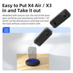 For Insta360 X4 Air/X3 aMagisn Silicone Mount Holder Base Car Dashboard & Desk Stand, Without Double-sided Tape, With Double-sided Tape