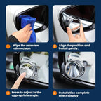 Car Suction Cup Type Wide-angle Reversing Mirror With Rain Guard, Silver, Black, White, Red, Blue