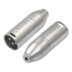 Metal Housing 3.5mm Female 1/8 TRS to Carnott Male XLR Male Audio Adapter