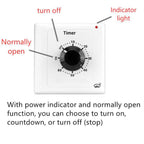 15A Countdown Timer Switch Socket With Power Indicator & Normally Open Function, 15min, 30min, 60min, 120min