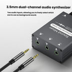 3.5mm Audio Switcher Selector Dual 3.5mm AUX Inputs To Single Output With Independent Volume Control, 3.5mm AUX Inputs To 1 Output