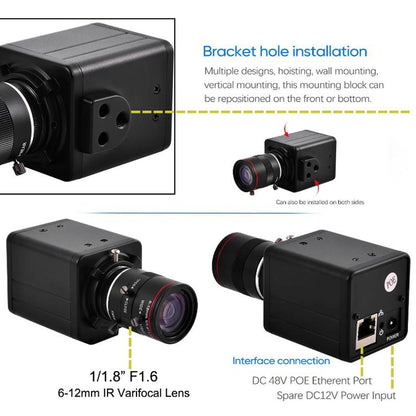 Vanxse 4MP Ultra-HD 6-12mm Zoom Lens Network PoE Camera, NXS612