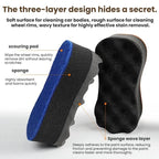 Three-layer High-density Sponge Wave Car Wash Cleaning Products, Random Color Delivery, Waist-shaped, Figure-eight Shaped