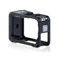 For DJI Osmo Action 6 Joyshot Dual-Open Metal Cage Aluminum Protective Frame with 1/4-inch Screw Holes & Cold Shoe Mount, Dual-Open Cage