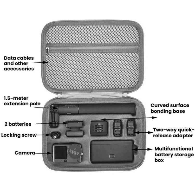 For DJI Osmo Action 6 Adventure Combo Camera Portable Bag Waterproof Shockproof Storage Box