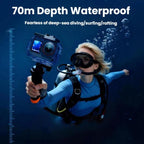 For DJI Osmo Action 6 Waterproof Case 70m IPX8 Dive Housing with Dual Cold Shoe, Waterproof Case