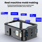 For DJI Osmo Action 6 Aluminum Alloy Cage Expandable Protective Frame with Silicone Lens Cap, Alloy Cage