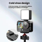 For DJI Osmo Action 6 Aluminum Alloy Cage Expandable Protective Frame with Silicone Lens Cap, Alloy Cage