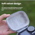 For DJI Osmo Action 6 PU Storage Case Water-Resistant Camera Bag with Carabiner