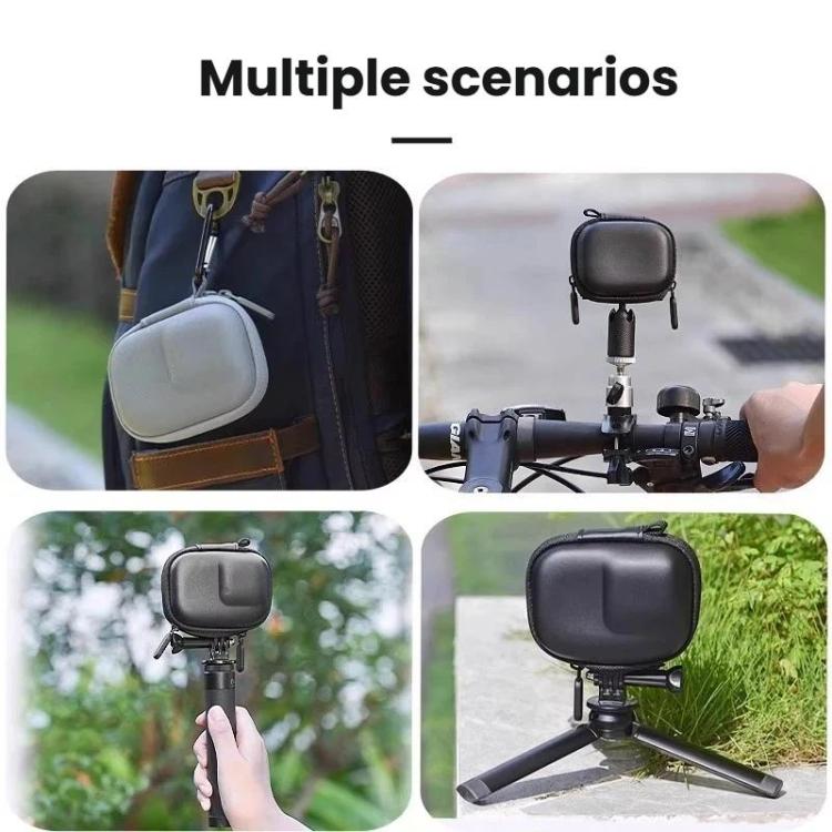 For DJI Osmo Action 6 PU Storage Case Water-Resistant Camera Bag with Carabiner
