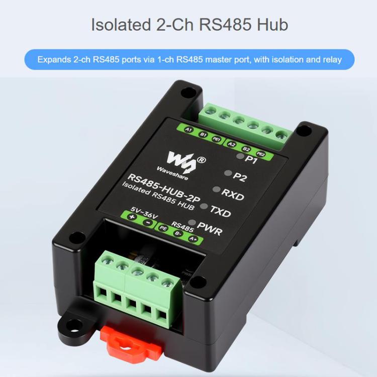 Industrial Isolated 2CH Hub Rail Wide Baud Rate Repeater, 32157