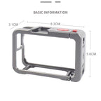 For DJI Osmo Action 6 Metal Extension Cage Protective Frame with Cold Shoe Mount, Gray Cage