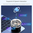WAVESHARE ESP32-S3 AI Smart Speaker Development Board Dual-Mic Noise Reduction Echo Cancellation Surround RGB Light Effect, No Battery, With Battery